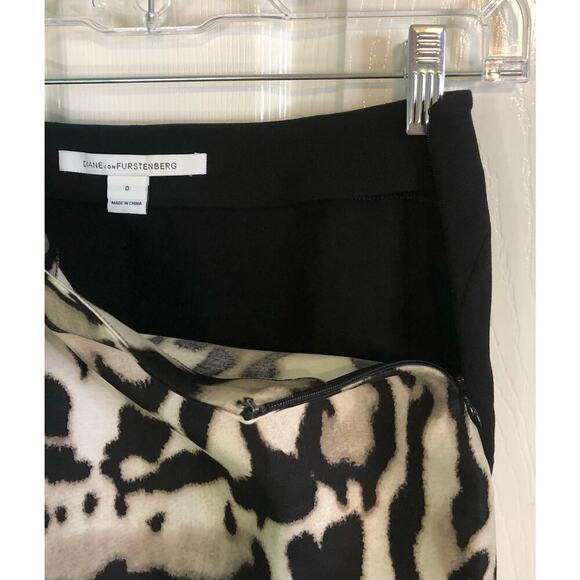 DVF Diane Von Furstenberg Mae Mikado Leopard Print Pencil Skirt Size 0 - Picture 4 of 8